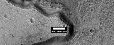 Layered mesa, as seen by HiRISE under HiWish program