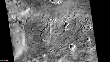 Channels in Sklodowska Crater, as seen by CTX camera (on Mars Reconnaissance Orbiter). Note: this is an enlargement of the previous image.