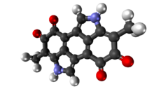 3,8-Dimethyl-2,7-dihydrobenzo[1,2,3-cd:4,5,6-c′d′]diindole-4,5,9,10-tetrone ball and stick model