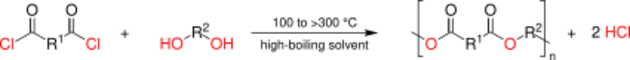 Polyester formation via neat acyl chloride.svg