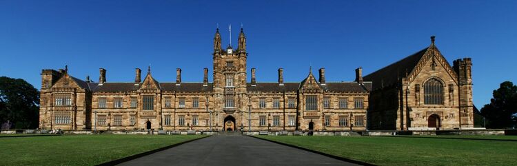 A panoramic photograph of the Quadrangle