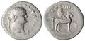 Silver denarius of Domitian with Pegasus on the reverse, dated 79–80 AD