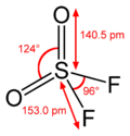 Structure and dimensions of sulfuryl fluoride