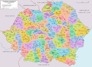 Administrative map of Romania in 1925–1938