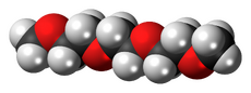 Space-filling model of the triglyme molecule