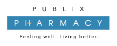 Logo of Publix Pharmacy. "Publix Pharmacy. Feeling Well. Living Better."