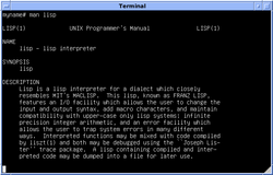 Black and white 4.3 BSD UWisc VAX Emulation Lisp Manual screenshot