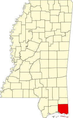 Map of Mississippi highlighting Jackson County.svg