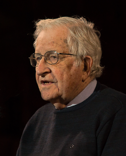 A photograph of Noam Chomsky
