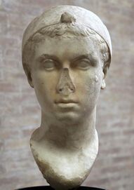 Another bust of Cleopatra, with the nose damaged