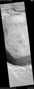 Wide view of crater that has columnar jointing that is visible in enlarged images that follow Picture taken with HiRISE.