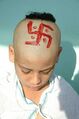 Hindu child with a shikha.