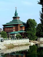 The Khanqah-e-Moula, a 14th-century mosque in Srinagar, Jammu and Kashmir, India