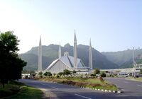 The modern Faisal Mosque in Islamabad, Pakistan