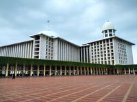 Exterior of Istiqlal Mosque in Jakarta, Indonesia