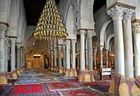 Hypostyle prayer hall in the Great Mosque of Kairouan, Tunisia, from the Aghlabid period