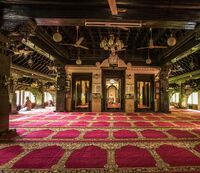 Central prayer hall with Dravidian style of the Masjid Zeenath Baksh, in Dakshina Kannada, India from the Kingdom of Mysore period