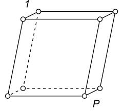 Black-white (antisymmetric) 3D Bravais Lattice number 1 (Triclinic system)