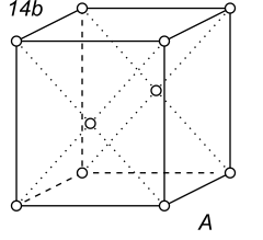 Black-white (antisymmetric) 3D Bravais Lattice number 14b (Orthorhombic system)