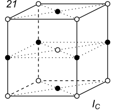 Black-white (antisymmetric) 3D Bravais Lattice number 21 (Orthorhombic system)