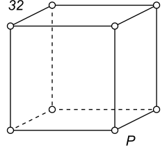 Black-white (antisymmetric) 3D Bravais Lattice number 32 (Cubic system)