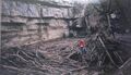 The "Big Sink", obscured by debris, is where Lost Creek enters into the cave.
