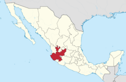 Jalisco within Mexico