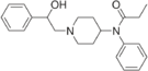 Chemical structure of betahydroxyfentanyl.