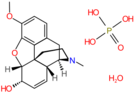 Chemical structure of codeine phosphate.