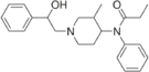 Chemical structure of ohmefentanyl.