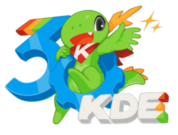 Konqi poster, in celebration of KDE's 30th Anniversary