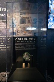 Sample being displayed at Space Center Houston