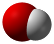 Space-filling representation of the hydroxide ion