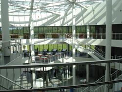 Entrance of Reykjavik University's Nauthólsvík campus (Sun).