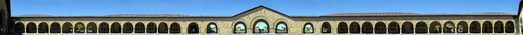 Orthographic panorama of the Main Quad, located in the heart of the Stanford University campus.