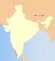 Thumbnail map of India with Kerala highlighted