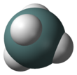 Space-filling model of the germane molecule