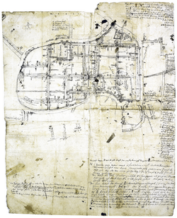 Ayutthaya City Plan Sketch by Engelbert Kaempfer (1690)
