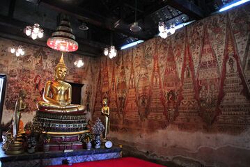 18th-century Ayutthaya temple murals in Wat Ko Kaew Suttharam, Phetchaburi, constructed by King Borommakot (r. 1733–1758)