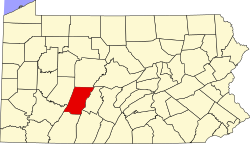 Map of Pennsylvania highlighting Cambria County.svg