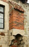 Exterior view of garderobe at Campen Castle