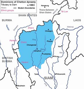 Dominions of the Chetton dynasty around 1883