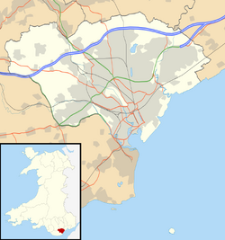City and County of Cardiff and (inset) within Wales