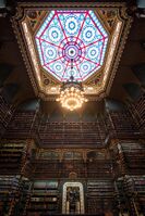 Stained glass dome in the Royal Portuguese Cabinet of Reading in Rio de Janeiro, Brazil