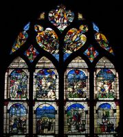 The story of how the Crown of Thorns passed from John of Brienne and Baldwin II of Constantinople to Saint Louis IX of France, Moulins Cathedral, France (16th century)