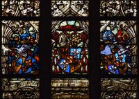 A window in the Late Gothic style, St Maurice's Church, Olomouc, Czech Republic (early 20th century)