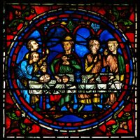 Detail of a 13th-century window from Chartres Cathedral