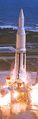 A Saturn I (SA-1) liftoff from Cape Canaveral Air Force Station Space Launch Complex 34