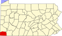 Map of Pennsylvania highlighting Greene County.svg