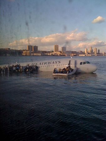 American plane in the Hudson river, 2009.